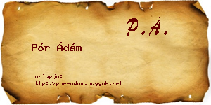 Pór Ádám névjegykártya